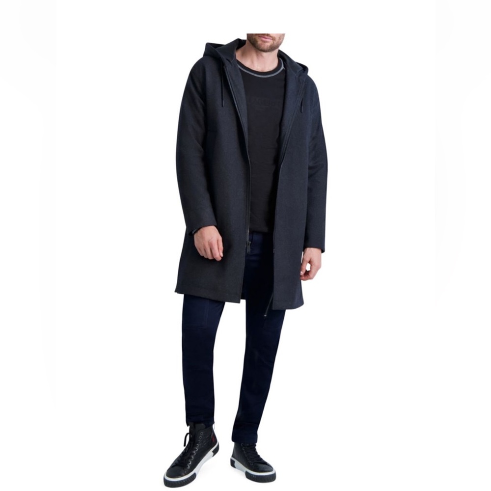 Karl Lagerfeld - Men - New No Tag Navy Hooded Coat - Size S